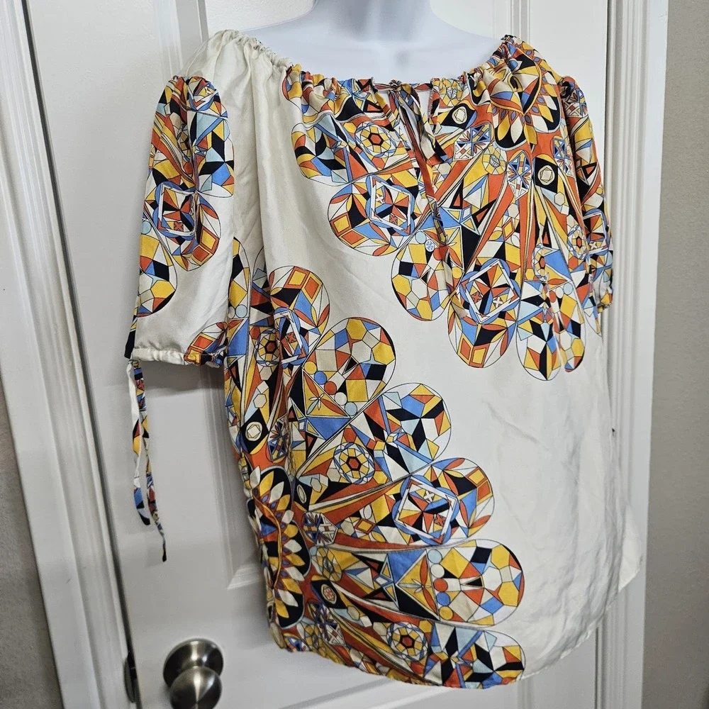 TORY BURCH 100% SILK Blouse TOP sz 4